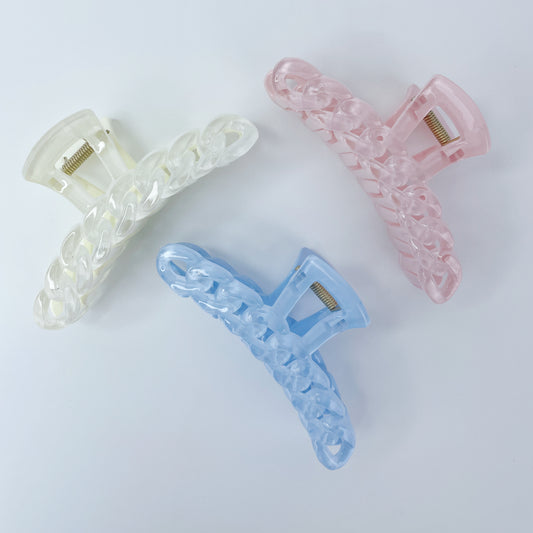 RFB0204 Jelly Color Chain Clause Barrettes
